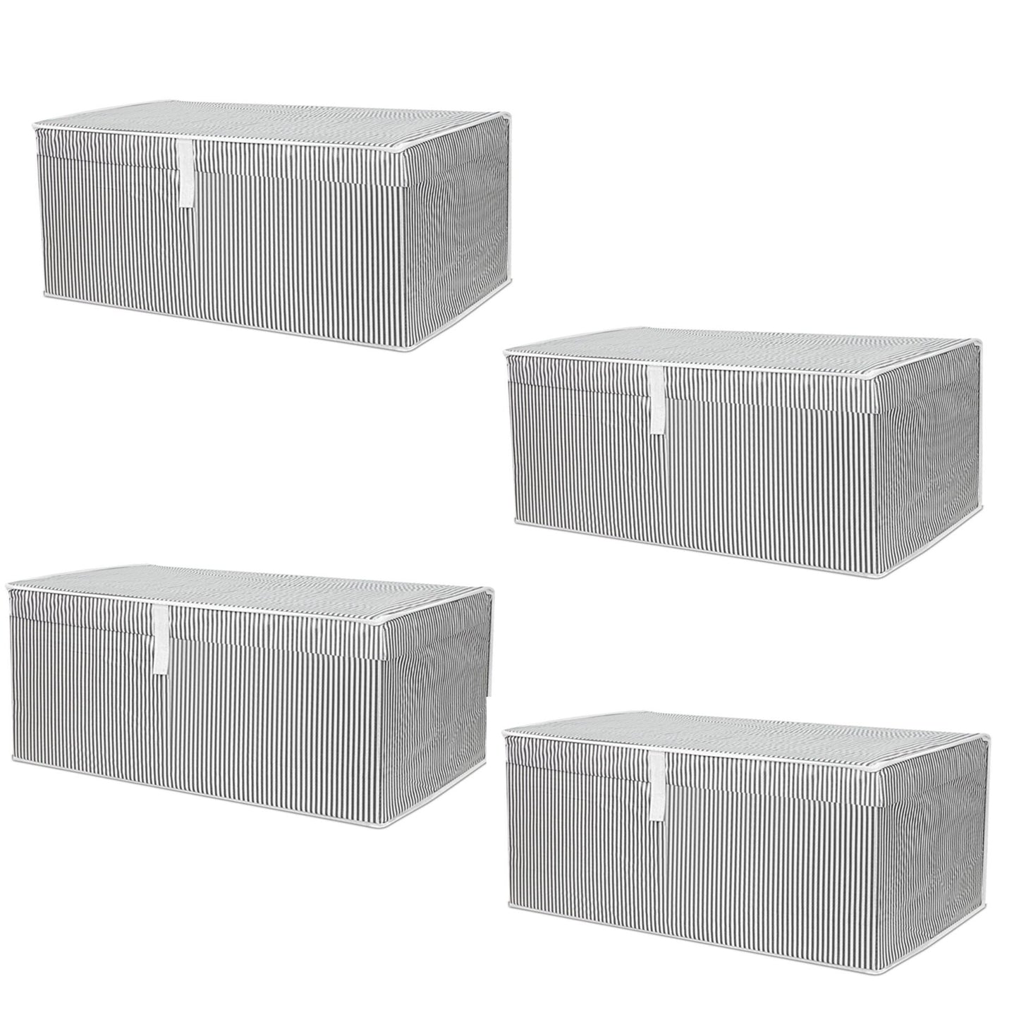 Collapsible Wardrobe Storage Organiser Box XL 72L - Foldable fabric Boxes with Lids, , 60cm/40cm/30cm