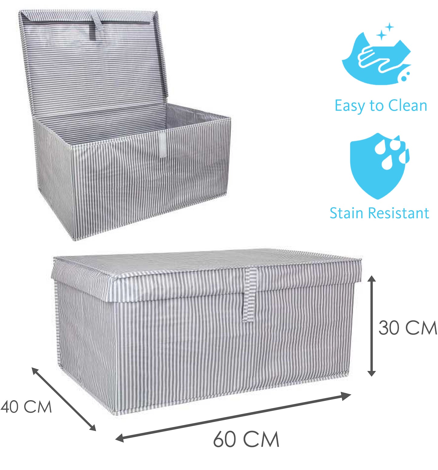 Premium XL 72L Capacity Foldable Storage Boxes with Lid 